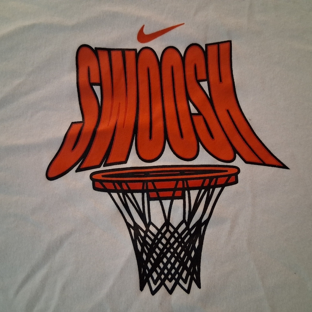 Nike Swoosh Basketball T-shirt- White And Orange